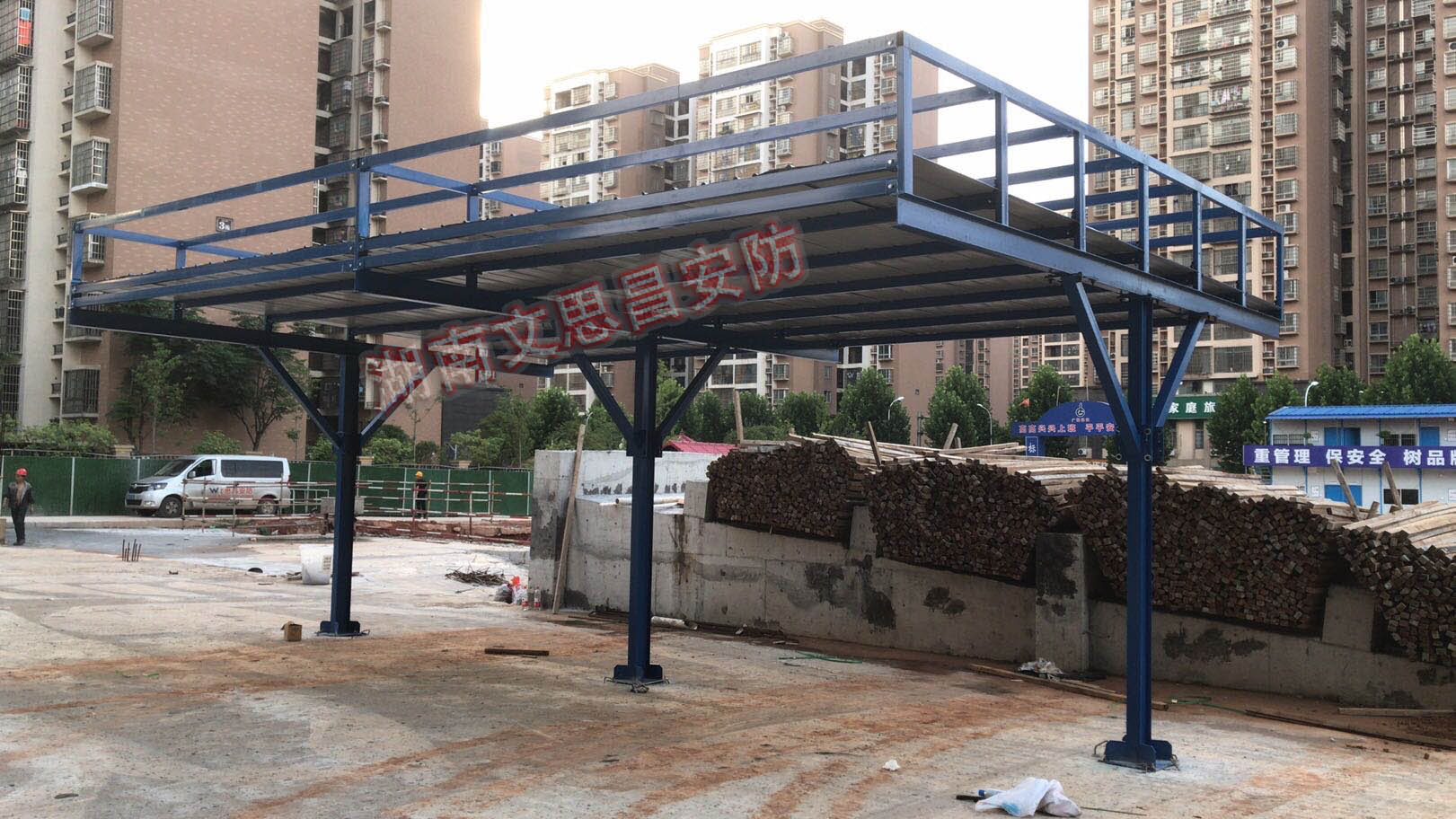 鋼筋加工棚安裝現場